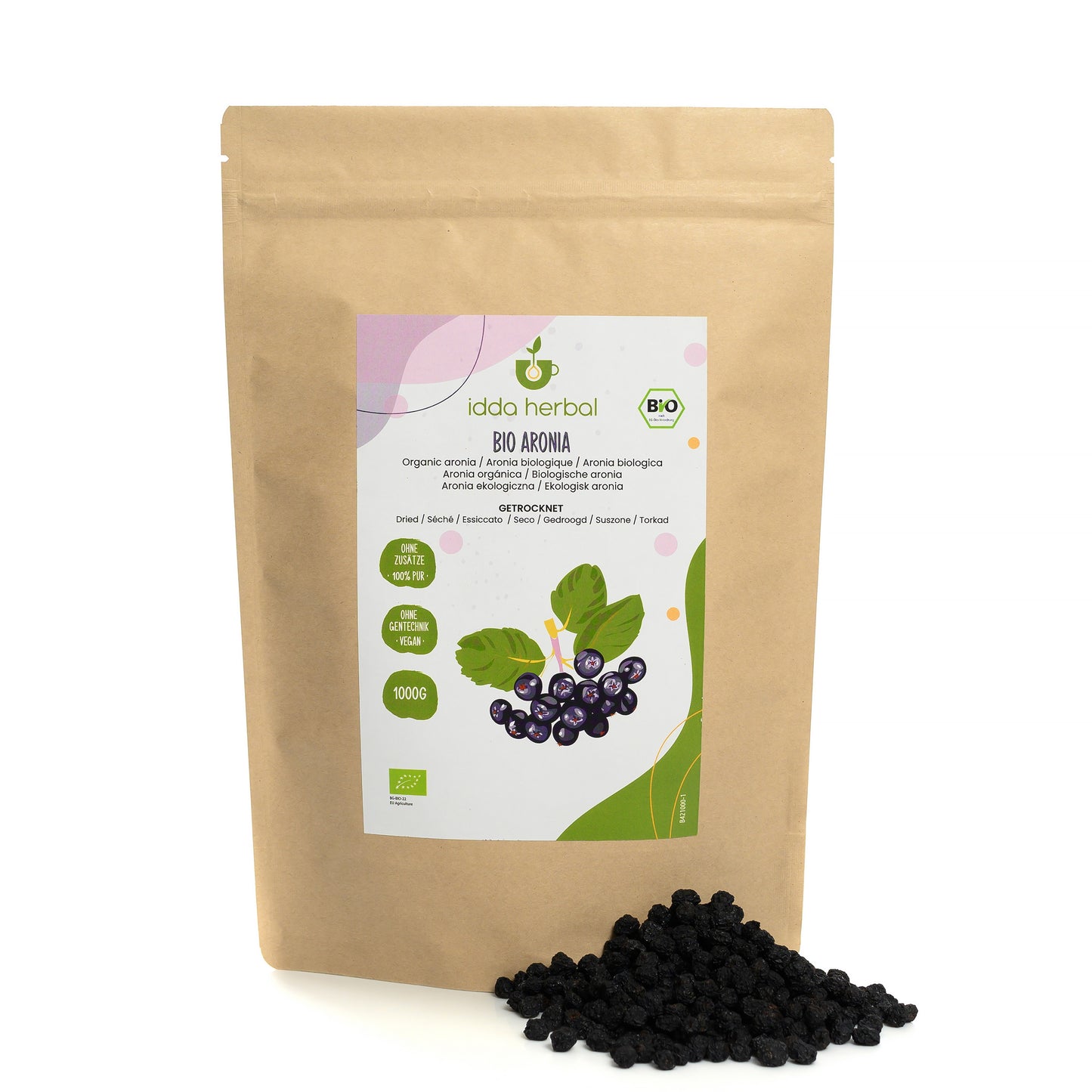 Organic aronia berries, dried