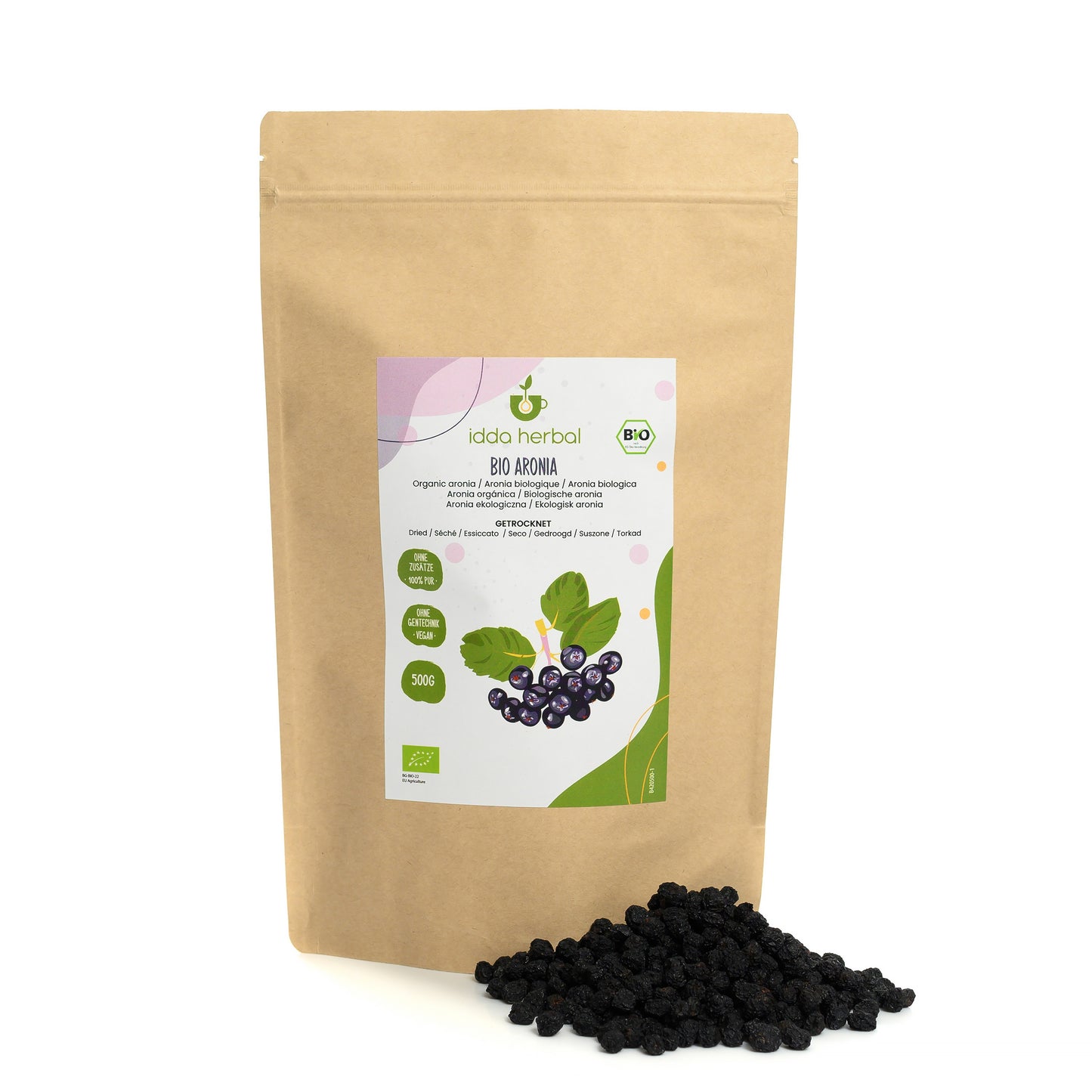 Organic aronia berries, dried