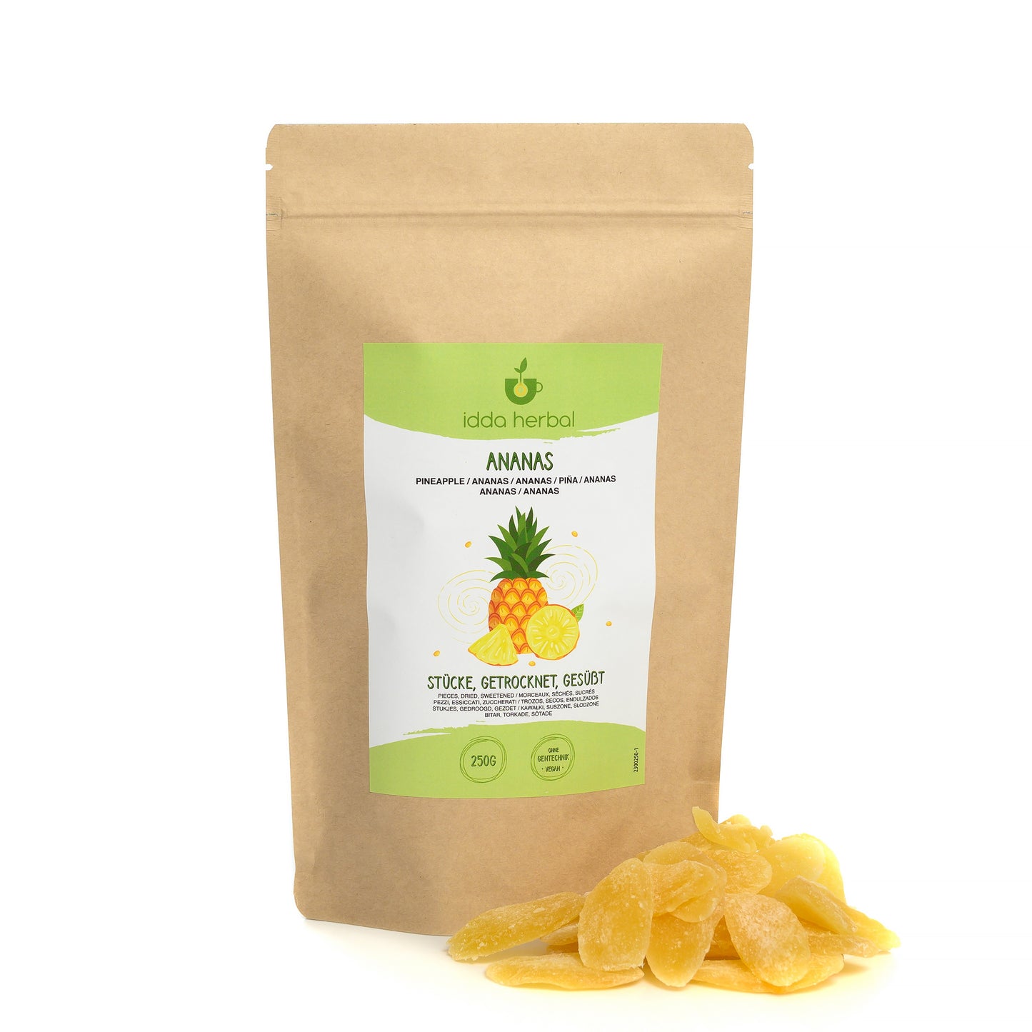 Pineapple pieces, dried