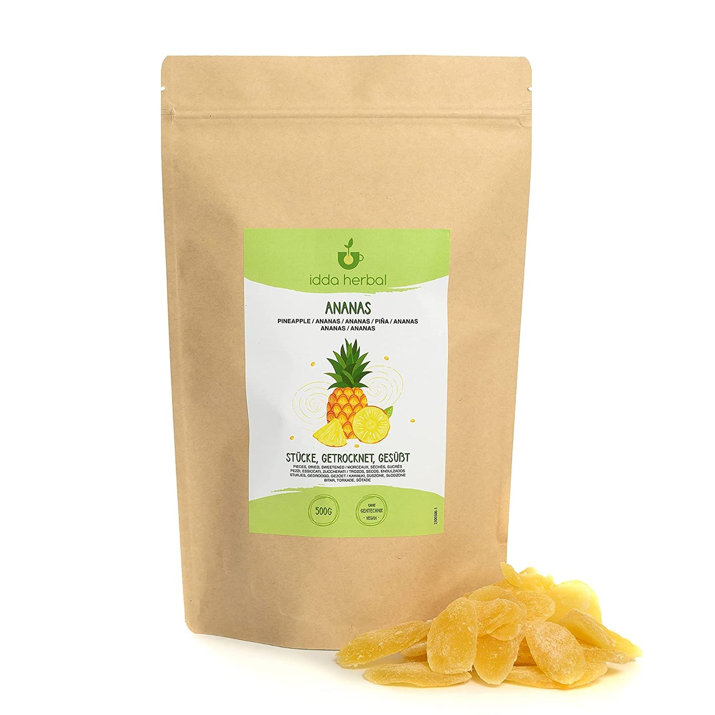 Pineapple pieces, dried