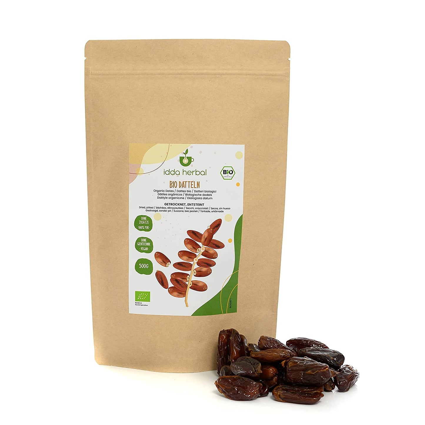 Organic dates, pitted, dried