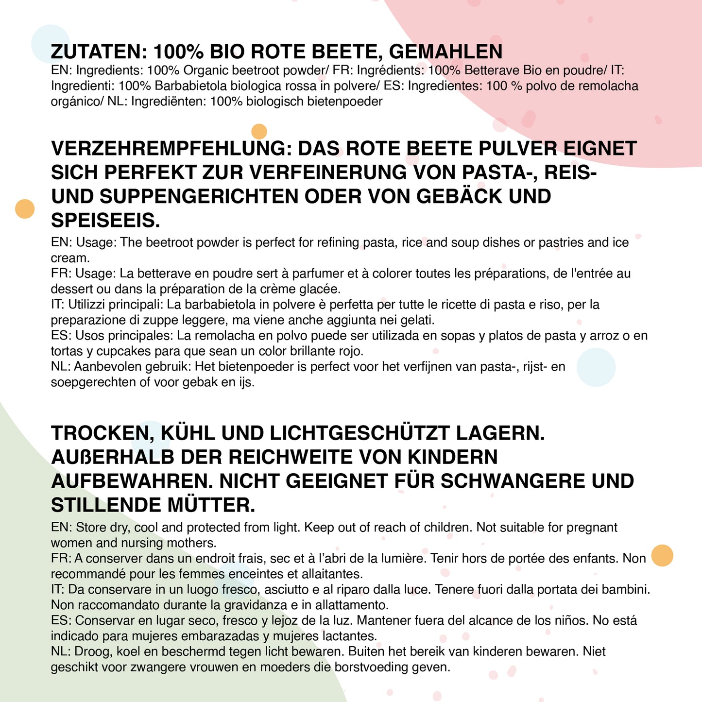 Organic beetroot powder