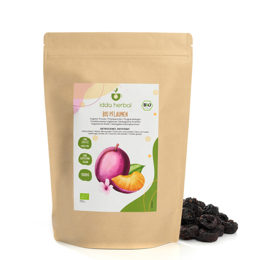 Organic plums, pitted, dried